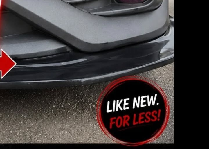 Repaired gloss-black front lip